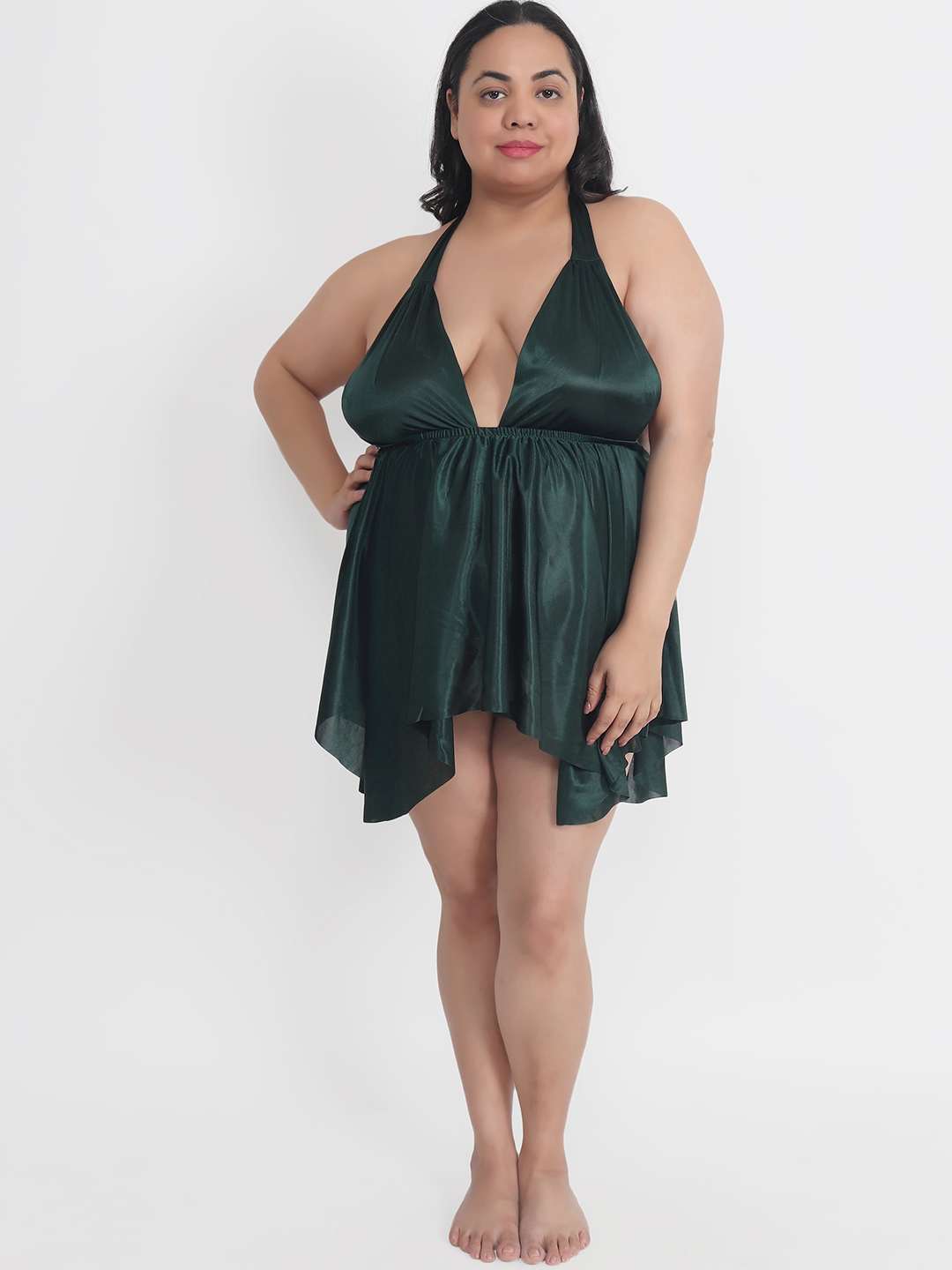 sexy-plus-size-satin-babydoll-honeymoon-bikini-dress-bb36gb - | Buy Online from Klamotten