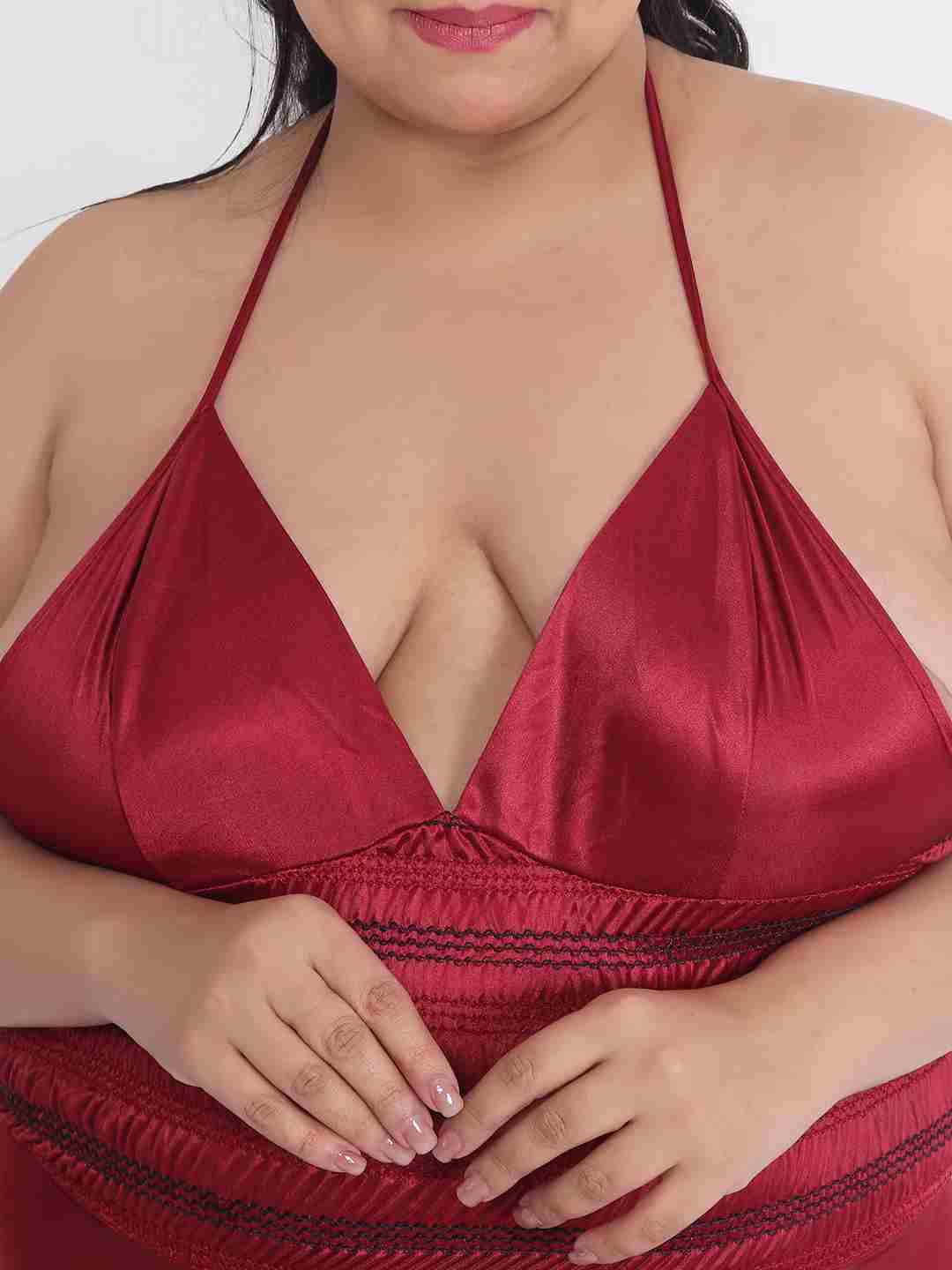 sexy-plus-size-satin-babydoll-honeymoon-bikini-dress-bb35m - | Buy Online from Klamotten