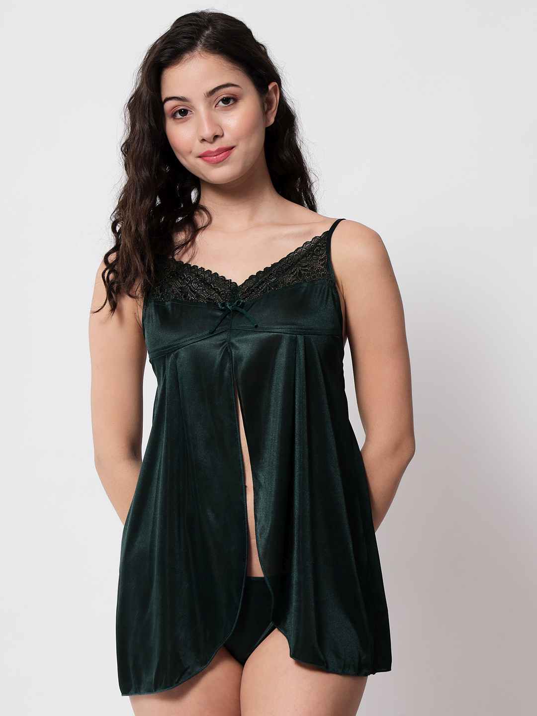 Plus Size Satin Green Honeymoon Babydoll Hot Night Dress 41Gb – Klamotten