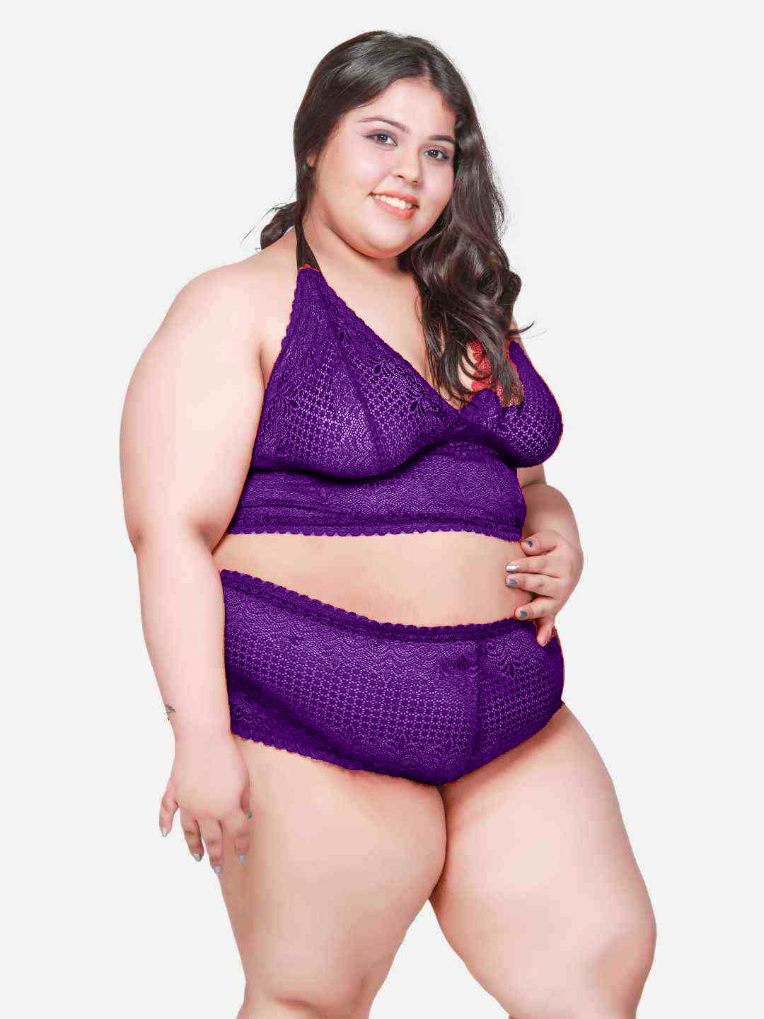 Plus Size Hot Two Piece  Lace Bikini Set With BB18J