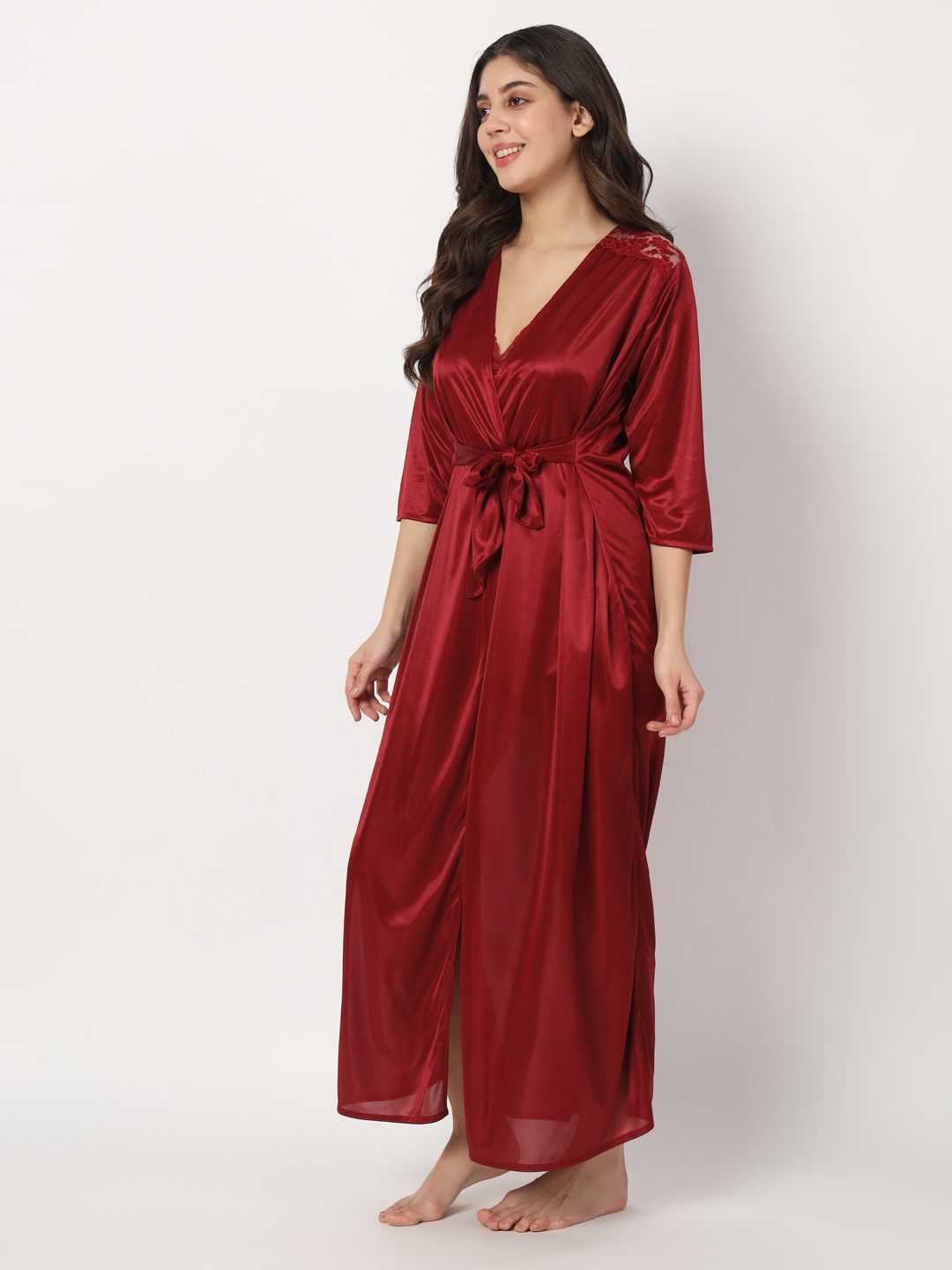 Vintage Victorias Secret Red Long Robe M/L - Etsy