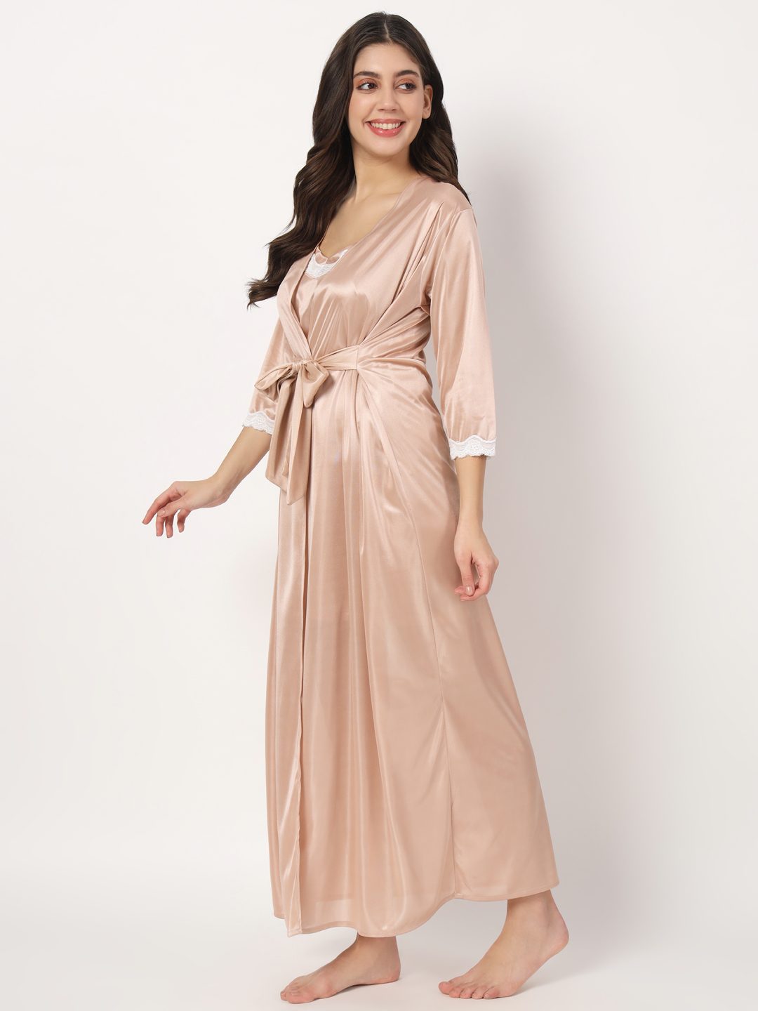 Dress Silk Sleepwear Nightgown | Silk Women Dresses Sleepwear - Silk Satin  Women's - Aliexpress
