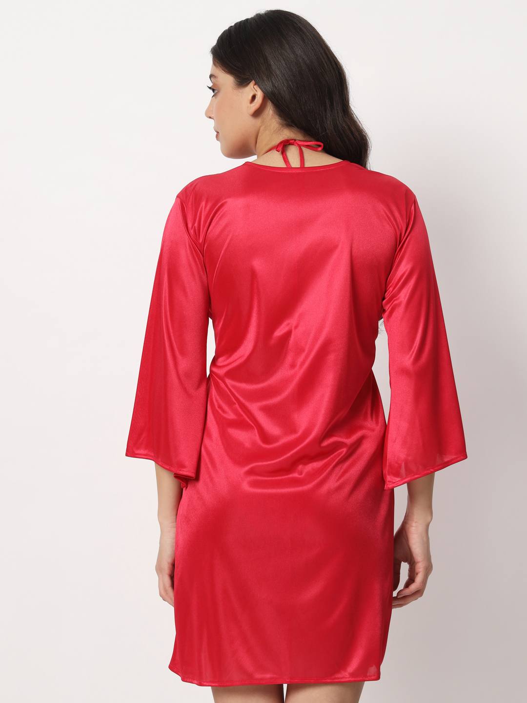 Satin Robe & Chemise Set in Red – Dreamgirl