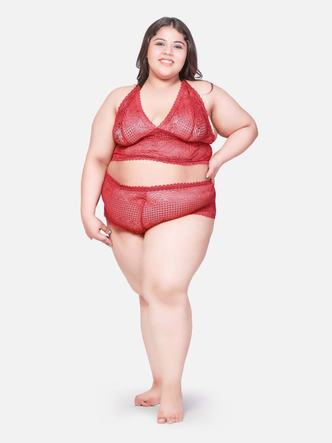 Plus Size Hot Two Piece  Lace Bikini Set With BB18M