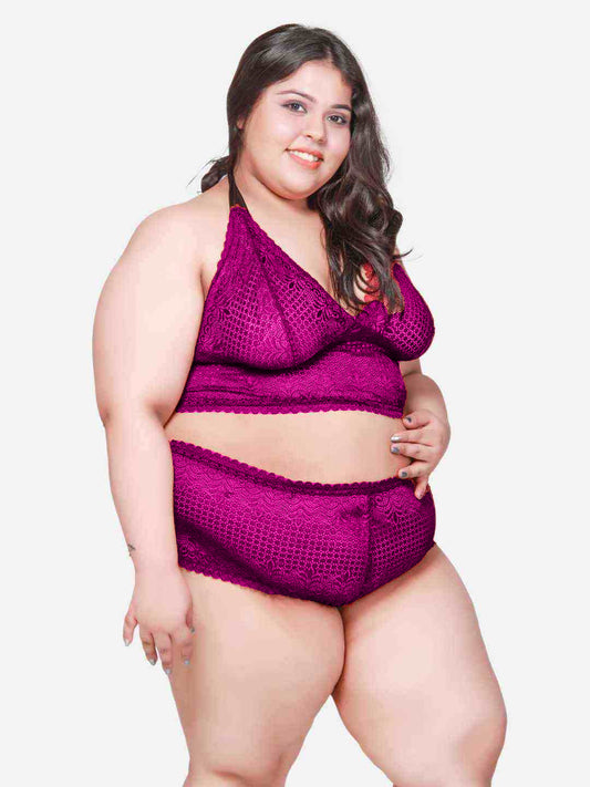Plus Size Hot Two Piece  Lace Bikini Set With BB18W