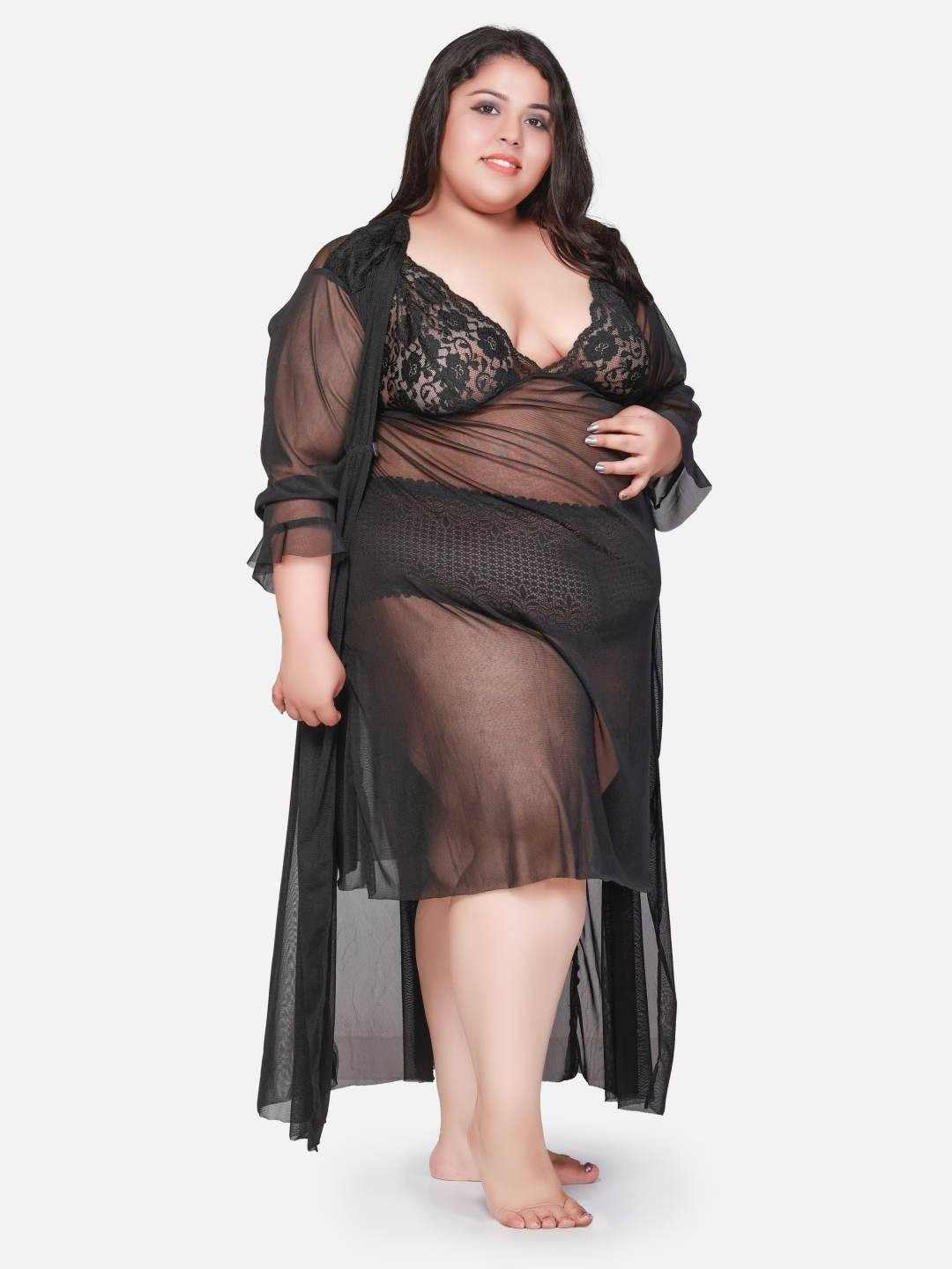 Hot Three Piece Net Bikini Set With Robe B55K.R3K -  | Buy Online from Klamotten