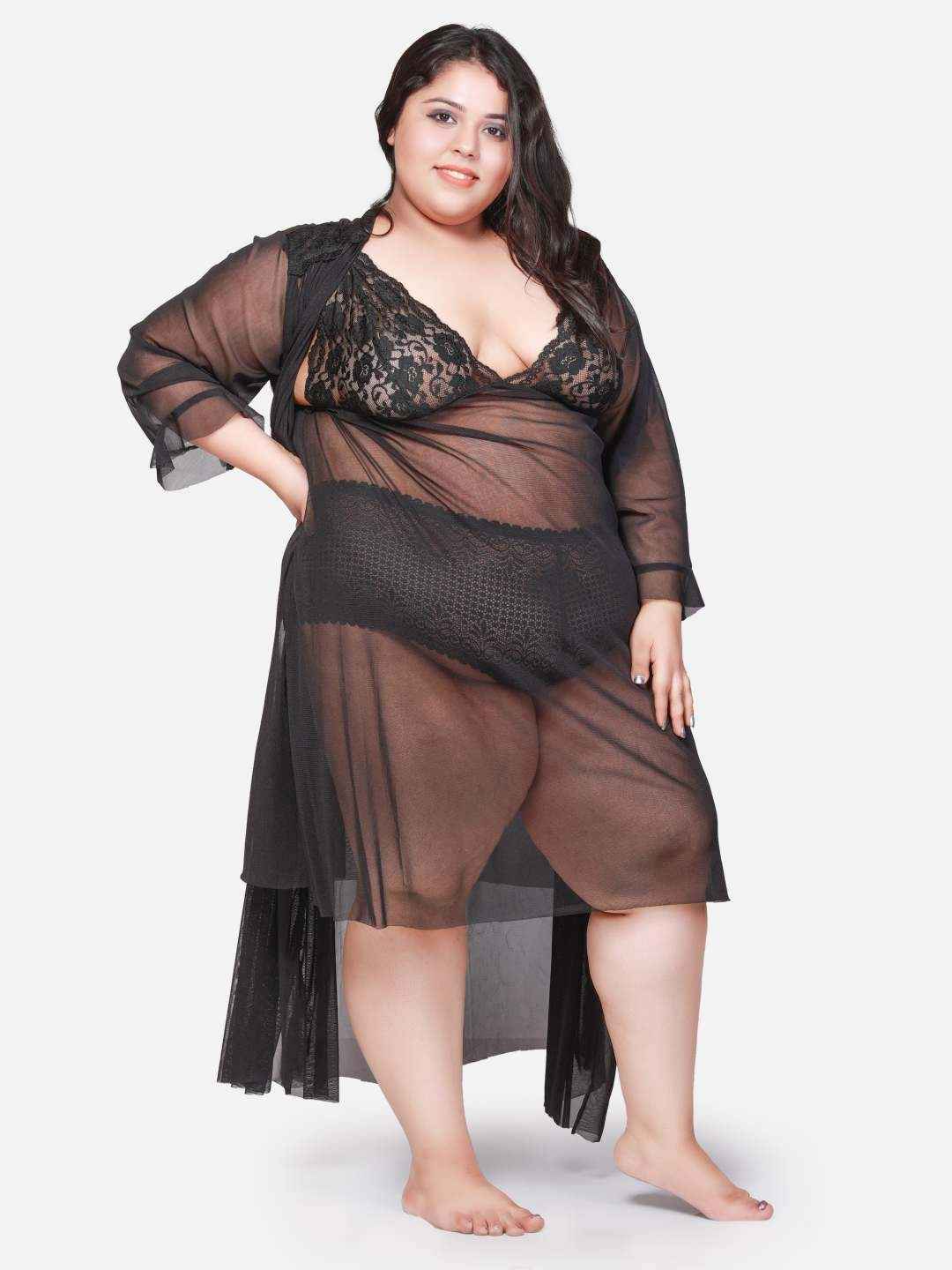 Hot Three Piece Net Bikini Set With Robe B55K.R3K -  | Buy Online from Klamotten