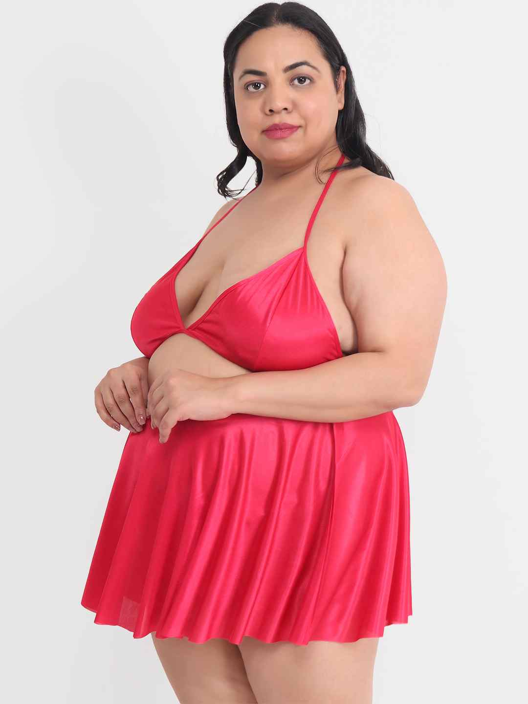 Plus Size Sexy 3 Piece Babydoll Bikini Dress for Honeymoon 203C