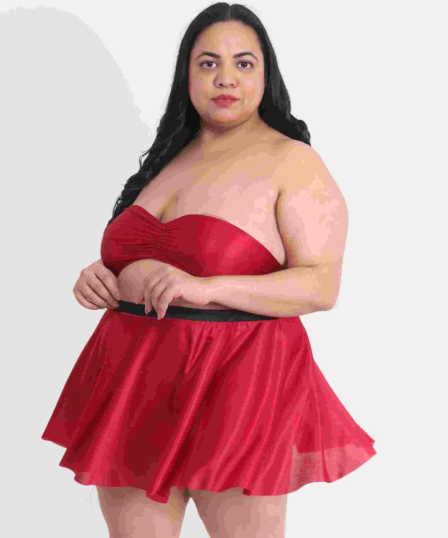 Plus Size Sexy 3 Piece Babydoll Bikini Dress for Honeymoon 201M Klamotten Plus Size Sexy 3 Piece Babydoll Bikini Dress for Honeymoon 201M Klamotten