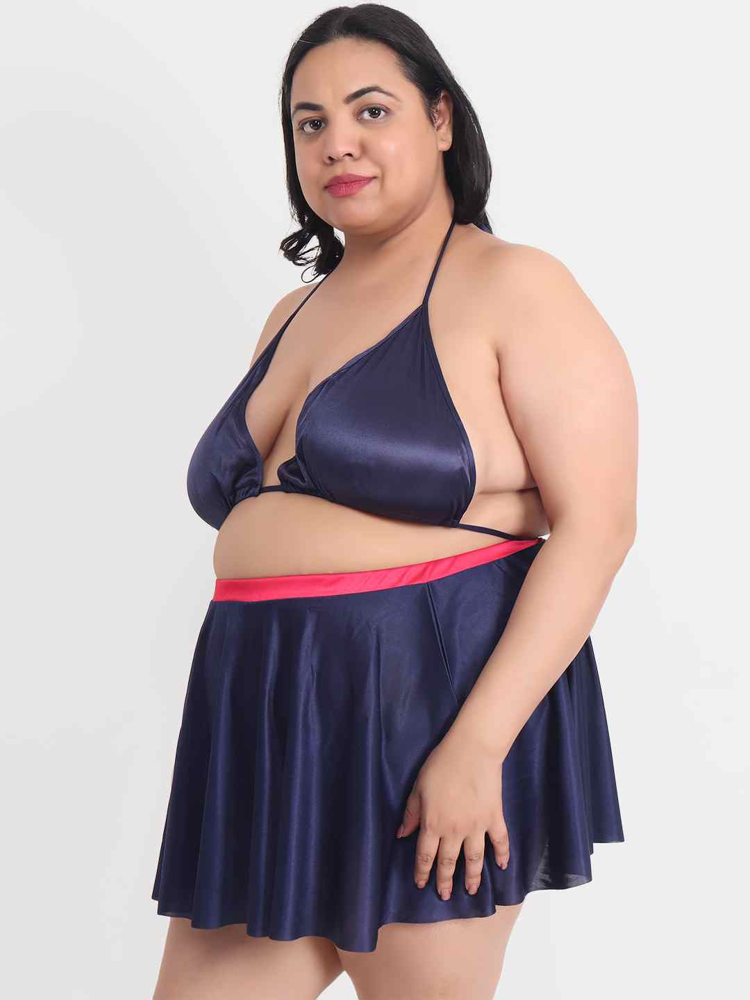 Plus Size Sexy 3 Piece Babydoll Bikini Dress for Honeymoon 202N