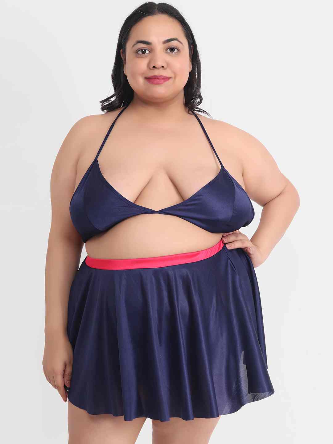 Plus Size Sexy 3 Piece Babydoll Bikini Dress for Honeymoon 203N