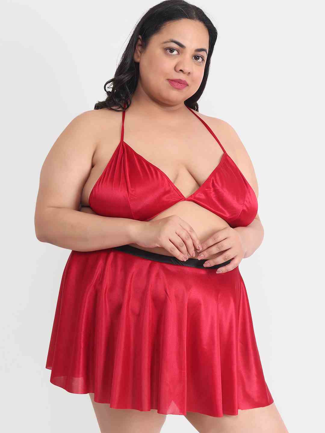 Plus Size Sexy 3 Piece Babydoll Bikini Dress for Honeymoon 203M