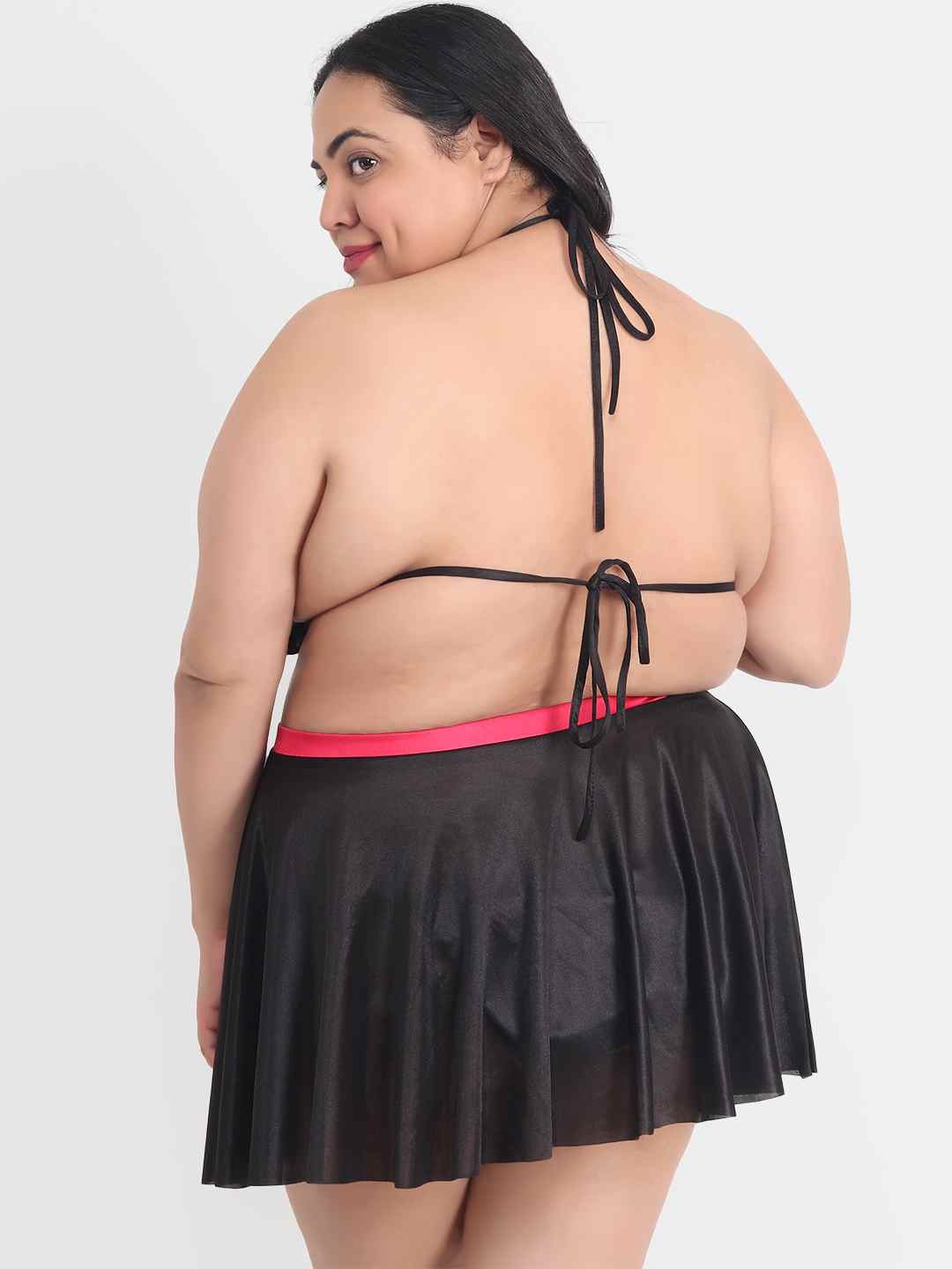 Plus Size Sexy 3 Piece Babydoll Bikini Dress for Honeymoon 202K