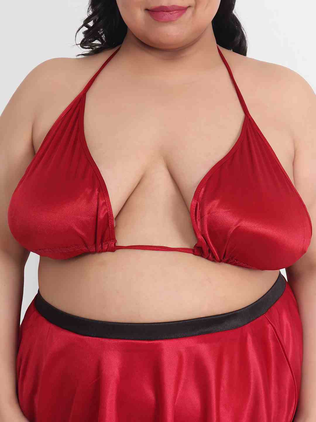 Plus Size Sexy 3 Piece Babydoll Bikini Dress for Honeymoon 202M