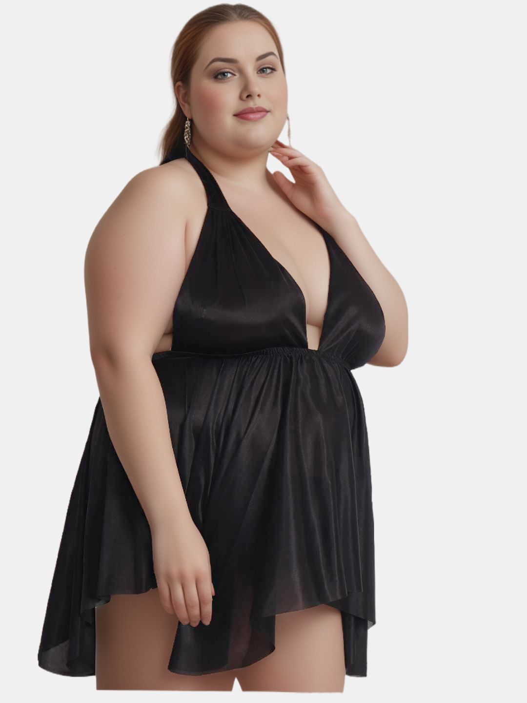 Klamotten Women's Plus Size Sexy Black Babydoll Dress for Honeymoon BB Klamotten Women's Plus Size Sexy Black Babydoll Dress for Honeymoon BB