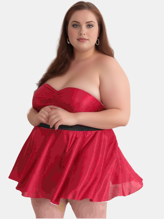 Plus Size Sexy 3 Piece Babydoll Bikini hot  Dress for Honeymoon