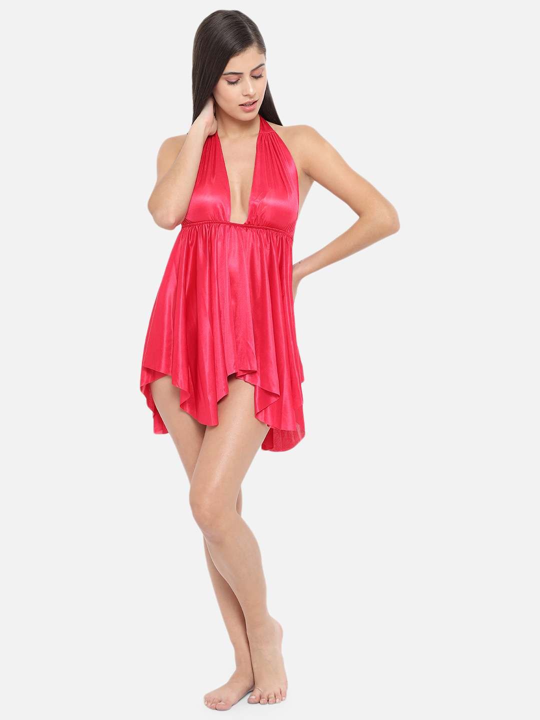 Honeymoon Cherry Red Bridal Babydoll Bikini Night Dress-B36C-S