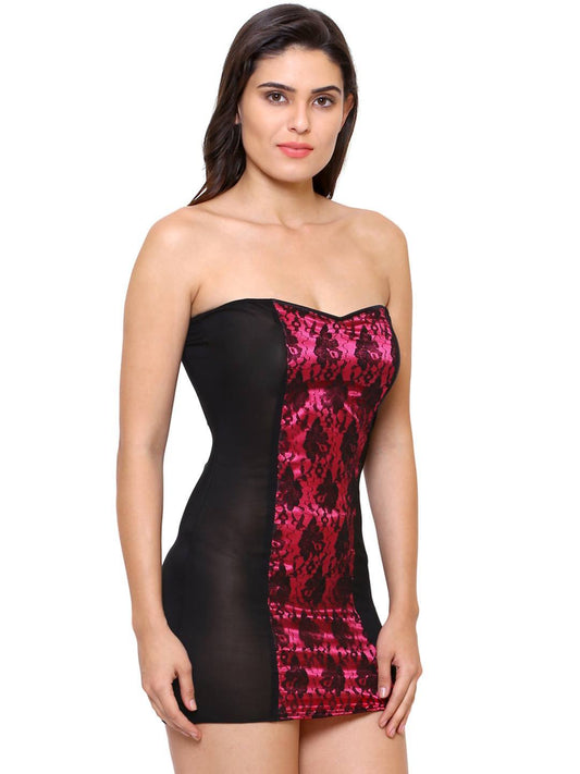 Klamotten Women's Satin & Net Babydoll B13C