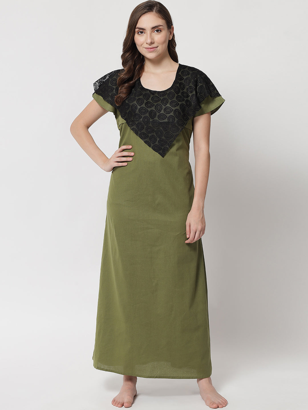 Cotton Black Printed Feeding Gown, Three fourth sleeve at Rs 325/piece in  Jaipur