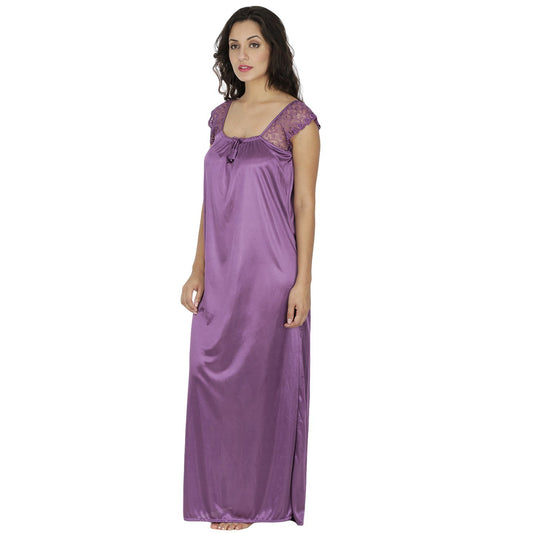 Klamotten Women's Satin Nightdress X48_SPrpl
