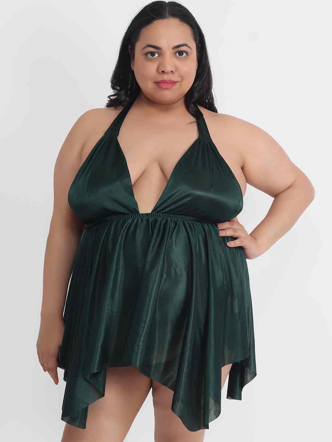 Klamotten Women's Plus Size Sexy Black Babydoll Dress for Honeymoon BB Klamotten Women's Plus Size Sexy Black Babydoll Dress for Honeymoon BB
