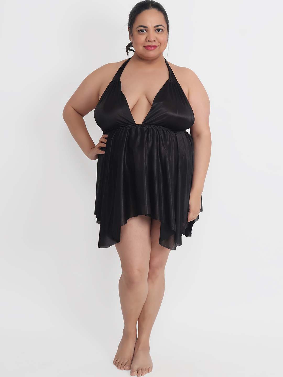 Klamotten Women's Plus Size Sexy Black Babydoll Dress for Honeymoon BB Klamotten Women's Plus Size Sexy Black Babydoll Dress for Honeymoon BB