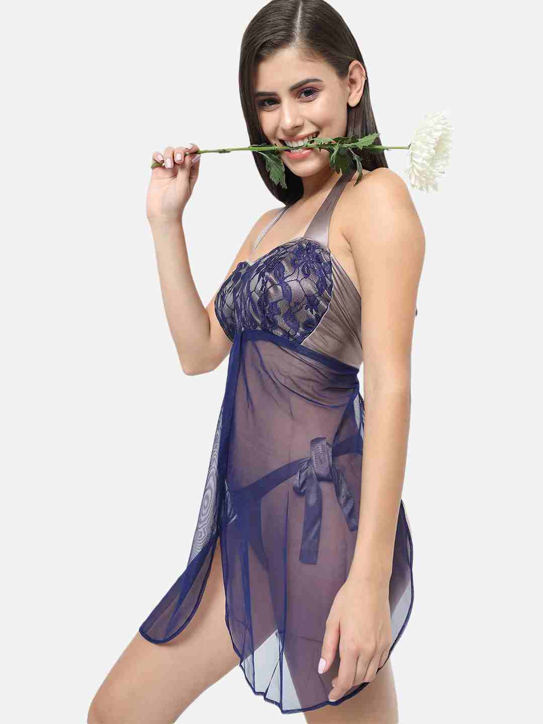 Buy IYARA COLLECTION Women Short Transparent Net Nighty and Lace Lingerie  Bikini Set (Bra-Panty Set) for Honeymoon, Wedding Night, Bedroom, Special  Nights at Amazon.in